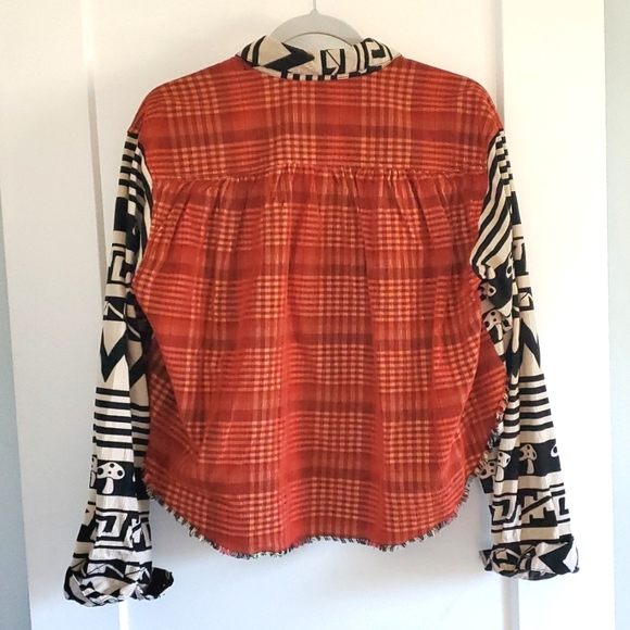 Urban Outfitters Bohemian courderoy mushroom button down shirt size medium - Picture 5 of 6